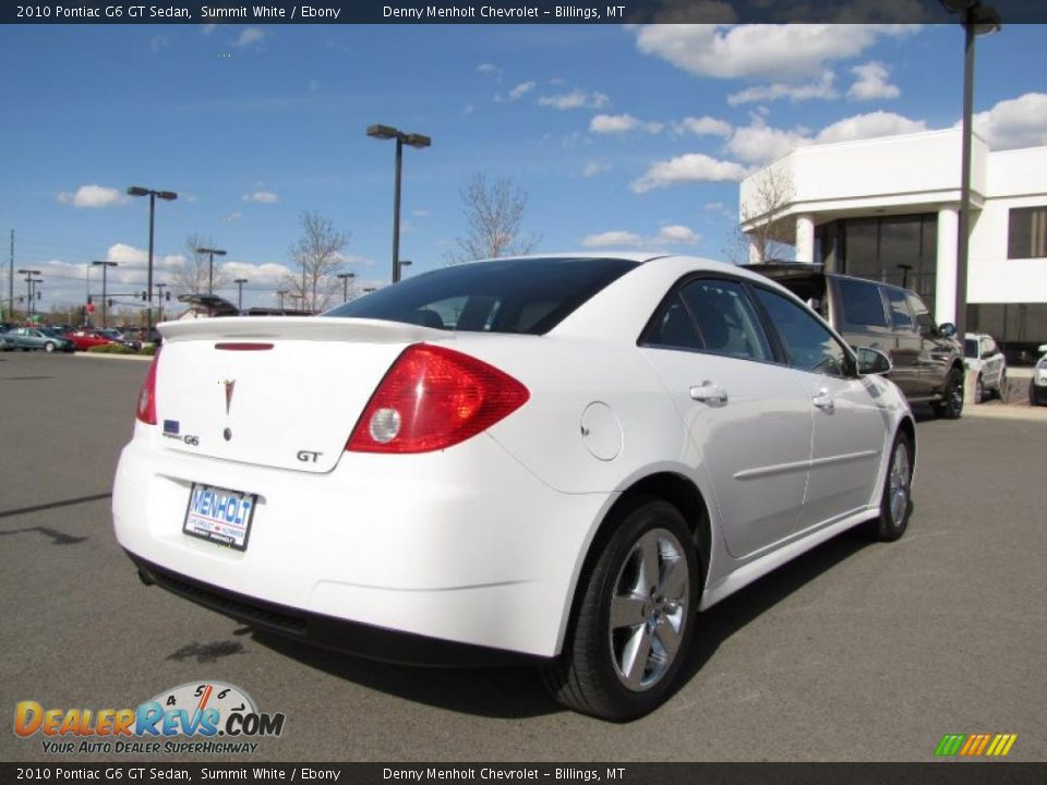 2010 Pontiac G6 GT Sedan Summit White / Ebony Photo #3