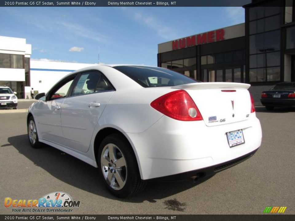2010 Pontiac G6 GT Sedan Summit White / Ebony Photo #10