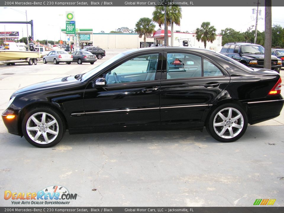 2004 Mercedes-Benz C 230 Kompressor Sedan Black / Black Photo #3
