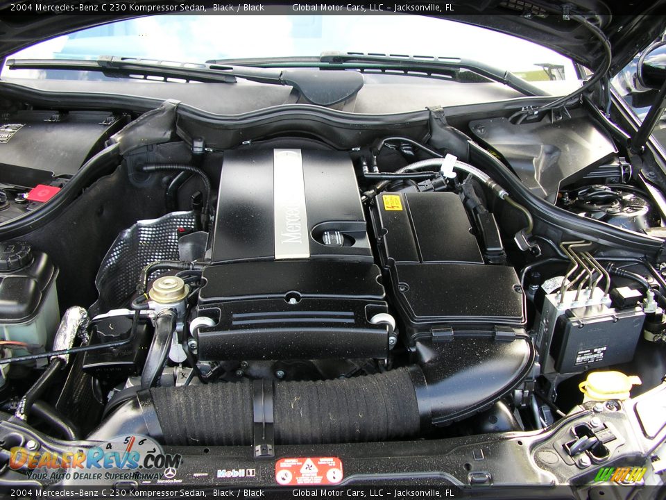2004 Mercedes-Benz C 230 Kompressor Sedan Black / Black Photo #14