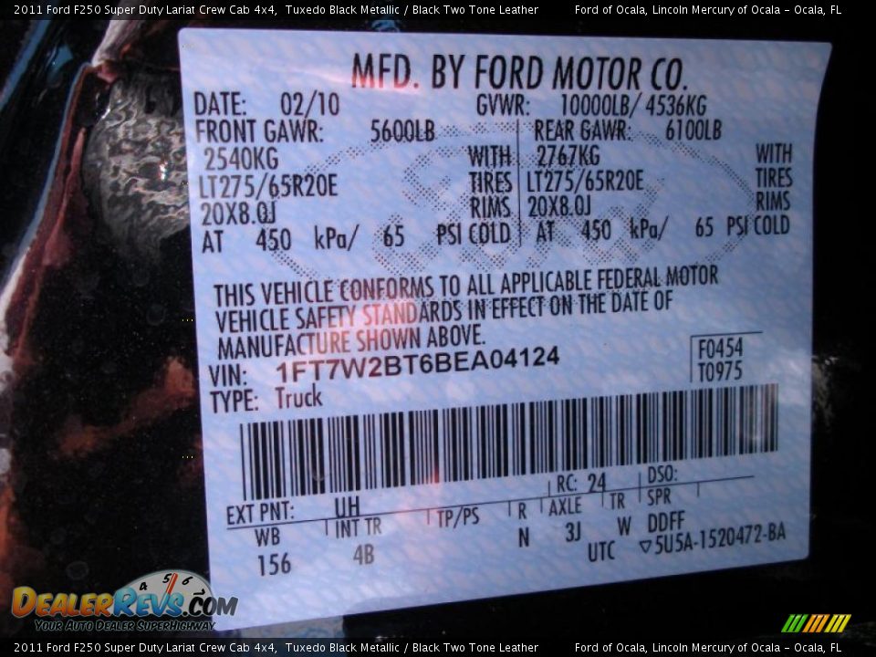 2011 Ford F250 Super Duty Lariat Crew Cab 4x4 Tuxedo Black Metallic / Black Two Tone Leather Photo #14
