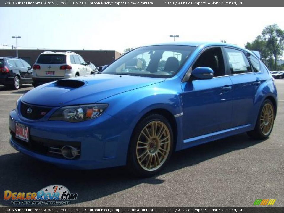 2008 Subaru Impreza WRX STi WR Blue Mica / Carbon Black/Graphite Gray Alcantara Photo #1