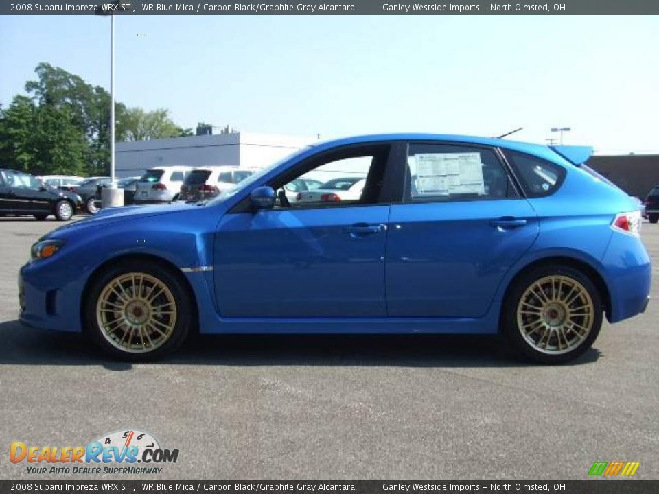 2008 Subaru Impreza WRX STi WR Blue Mica / Carbon Black/Graphite Gray Alcantara Photo #2