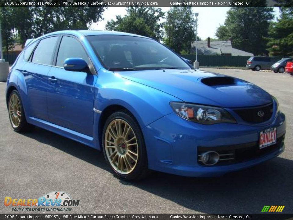 2008 Subaru Impreza WRX STi WR Blue Mica / Carbon Black/Graphite Gray Alcantara Photo #7