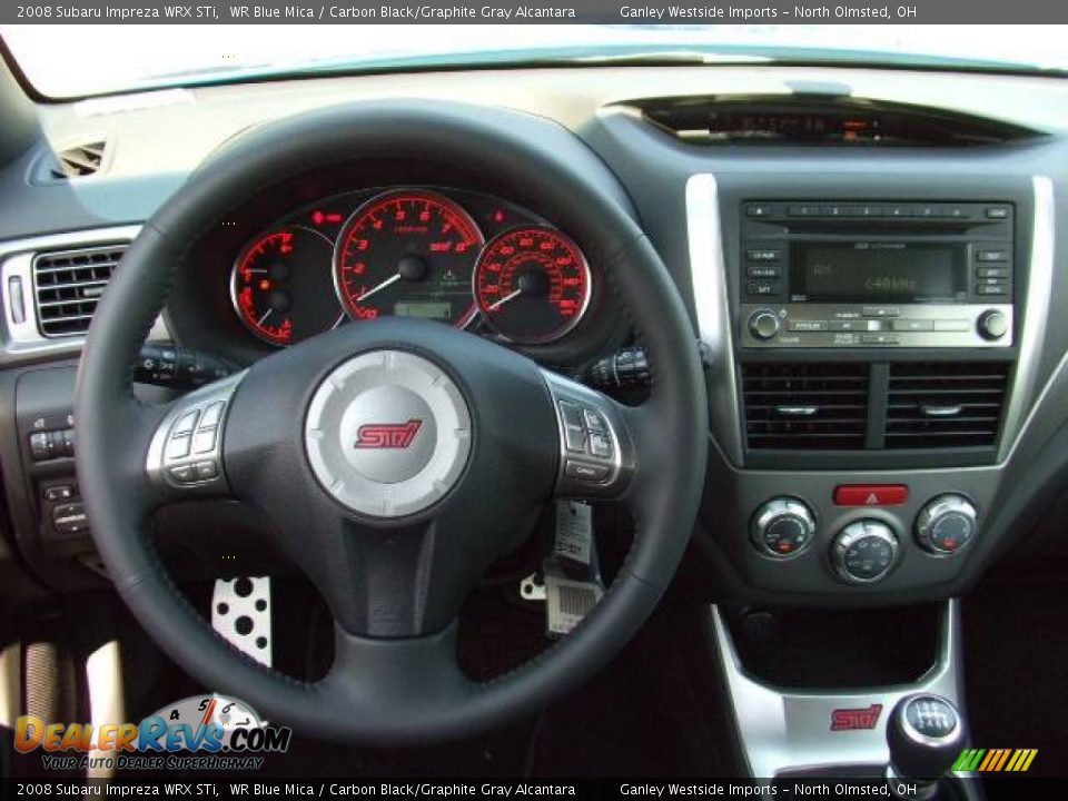 2008 Subaru Impreza WRX STi WR Blue Mica / Carbon Black/Graphite Gray Alcantara Photo #14