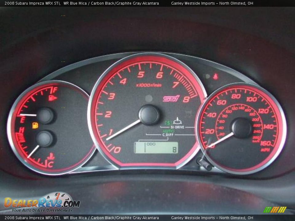2008 Subaru Impreza WRX STi WR Blue Mica / Carbon Black/Graphite Gray Alcantara Photo #16