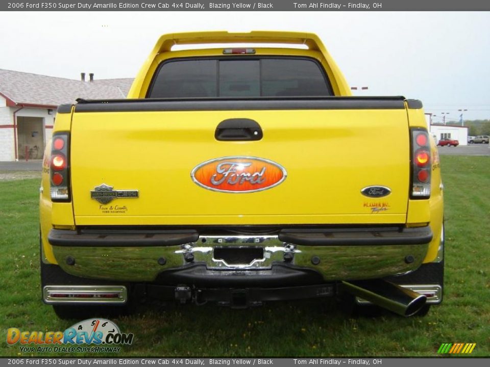 2006 Ford F350 Super Duty Amarillo Edition Crew Cab 4x4 Dually Blazing Yellow / Black Photo #4