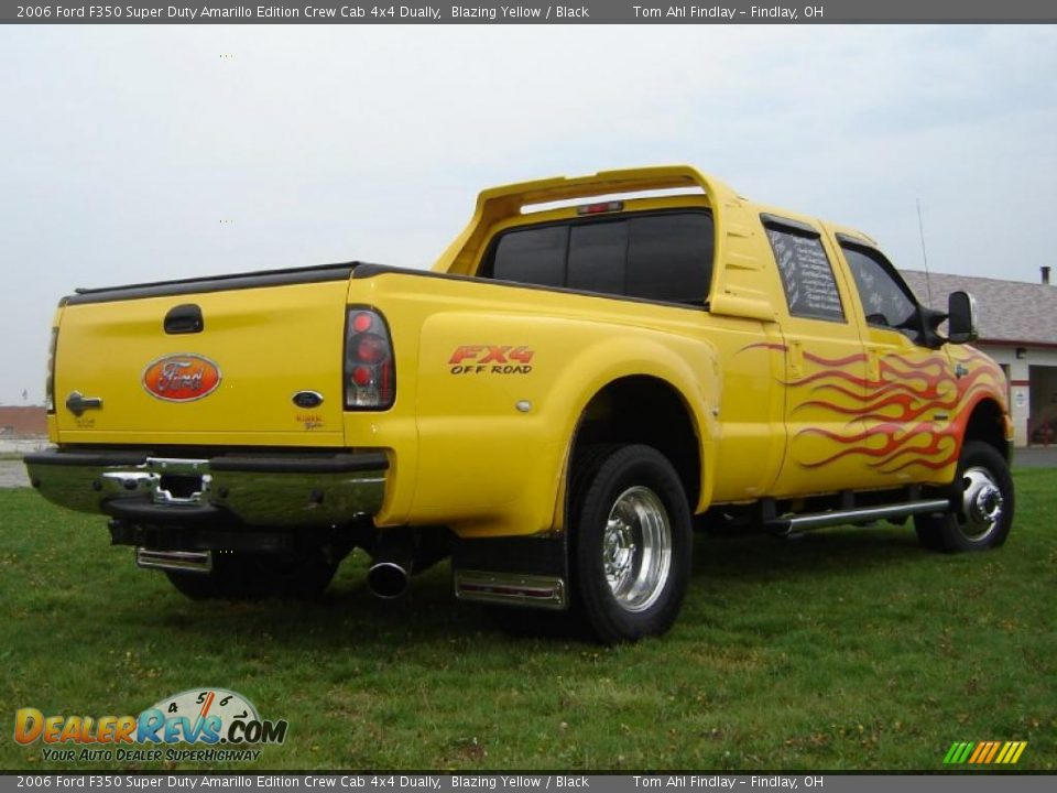 2006 Ford F350 Super Duty Amarillo Edition Crew Cab 4x4 Dually Blazing Yellow / Black Photo #5