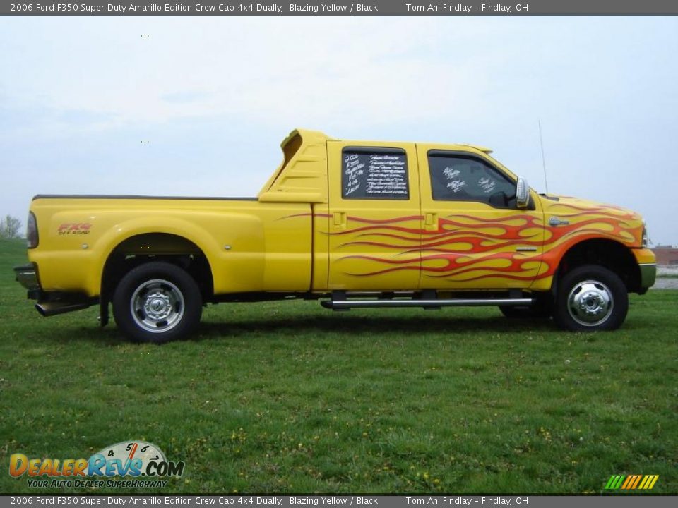 2006 Ford F350 Super Duty Amarillo Edition Crew Cab 4x4 Dually Blazing Yellow / Black Photo #6