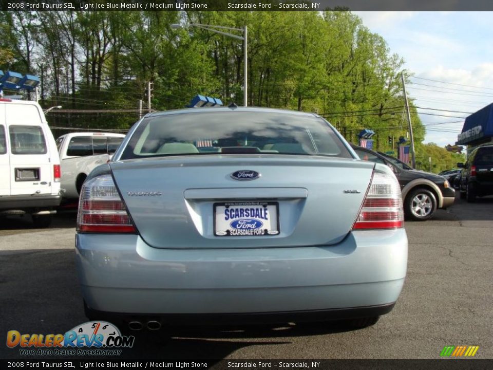 2008 Ford Taurus SEL Light Ice Blue Metallic / Medium Light Stone Photo #6
