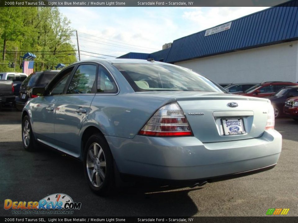 2008 Ford Taurus SEL Light Ice Blue Metallic / Medium Light Stone Photo #7