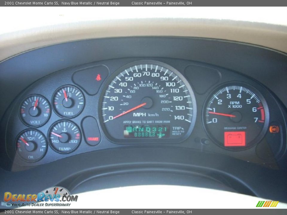 2001 Chevrolet Monte Carlo SS Navy Blue Metallic / Neutral Beige Photo #11