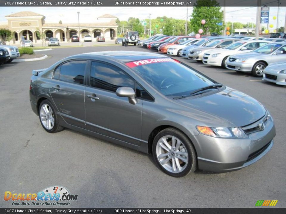 2007 Honda Civic Si Sedan Galaxy Gray Metallic / Black Photo #7