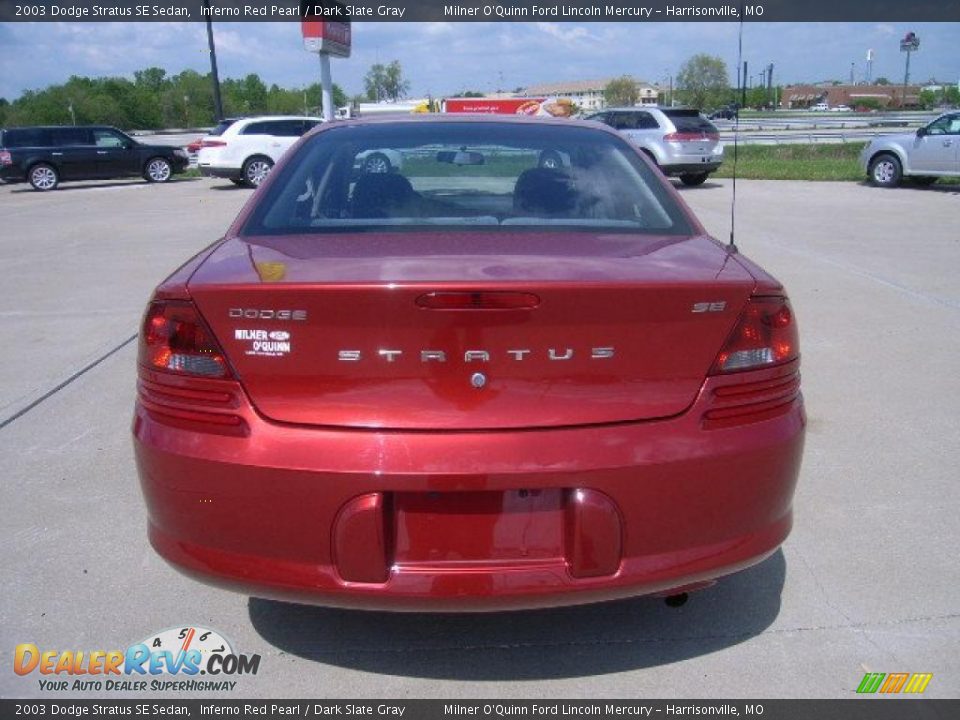 2003 Dodge Stratus SE Sedan Inferno Red Pearl / Dark Slate Gray Photo #4