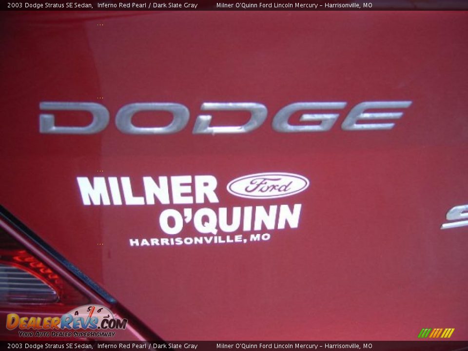 2003 Dodge Stratus SE Sedan Inferno Red Pearl / Dark Slate Gray Photo #11