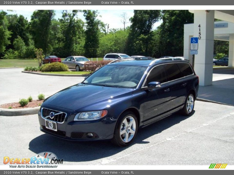 2010 Volvo V70 3.2 Caspian Blue Metallic / Sandstone Beige Photo #2