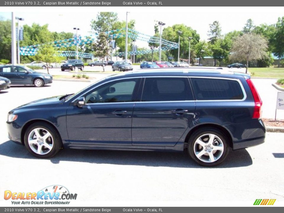 2010 Volvo V70 3.2 Caspian Blue Metallic / Sandstone Beige Photo #3