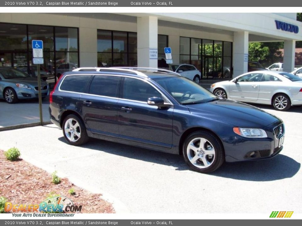 2010 Volvo V70 3.2 Caspian Blue Metallic / Sandstone Beige Photo #9