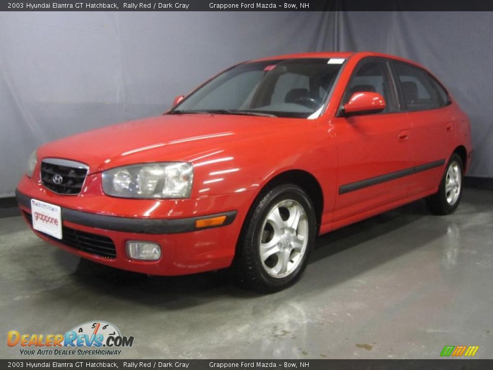 2003 Hyundai Elantra GT Hatchback Rally Red / Dark Gray Photo #1