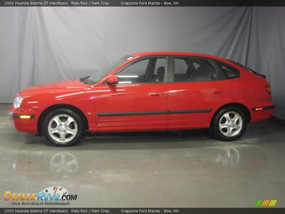 2003 Hyundai Elantra GT Hatchback Rally Red / Dark Gray Photo #2
