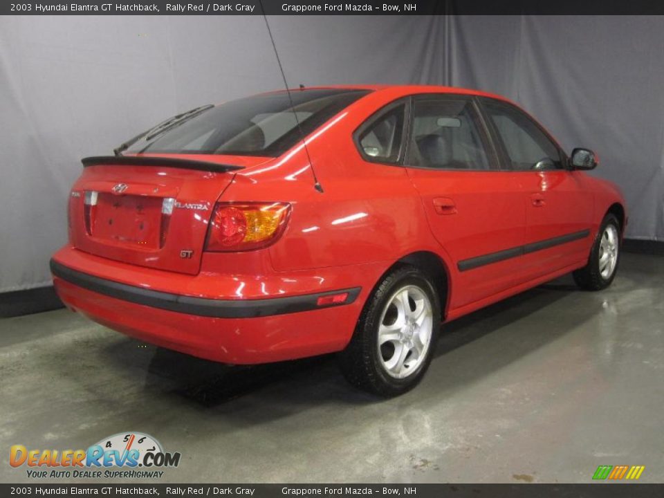 2003 Hyundai Elantra GT Hatchback Rally Red / Dark Gray Photo #3