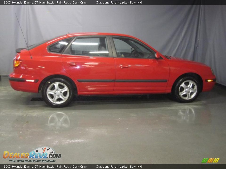 2003 Hyundai Elantra GT Hatchback Rally Red / Dark Gray Photo #4