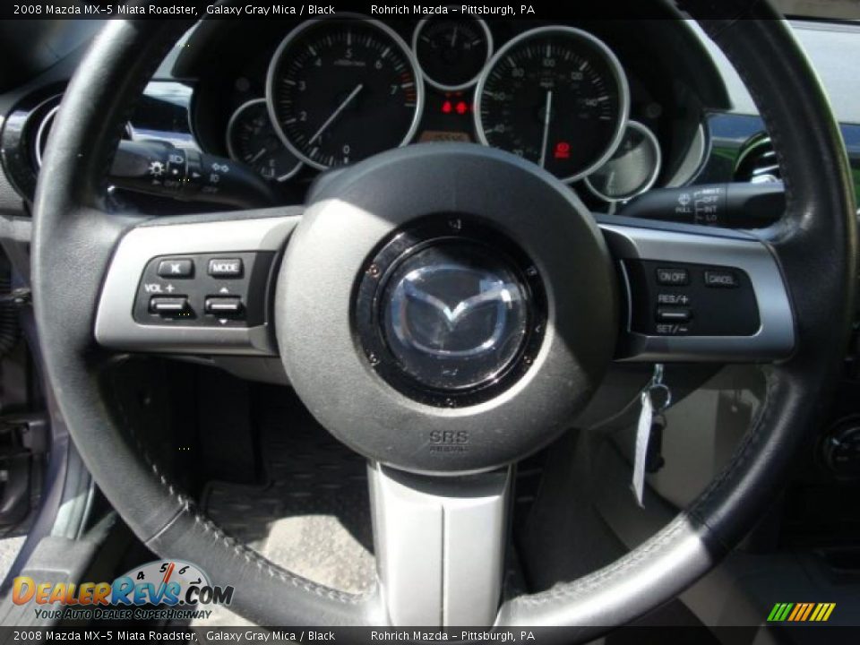 2008 Mazda MX-5 Miata Roadster Galaxy Gray Mica / Black Photo #16