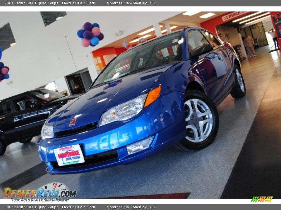 2004 Saturn ION 3 Quad Coupe Electric Blue / Black Photo #2
