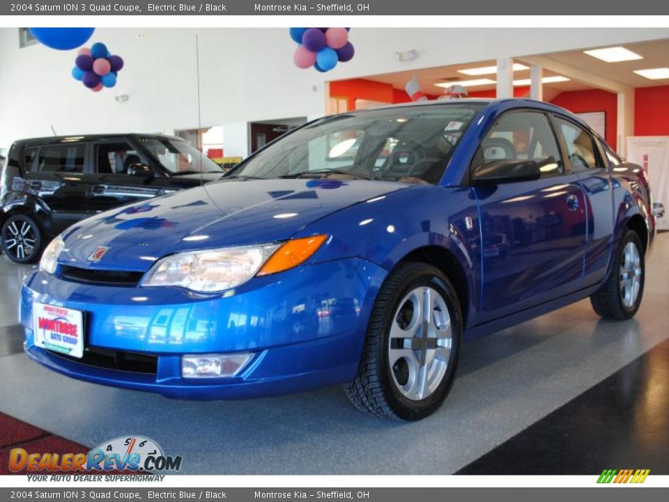 2004 Saturn ION 3 Quad Coupe Electric Blue / Black Photo #3