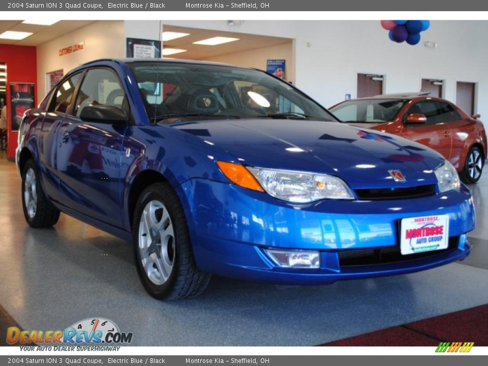 2004 Saturn ION 3 Quad Coupe Electric Blue / Black Photo #10