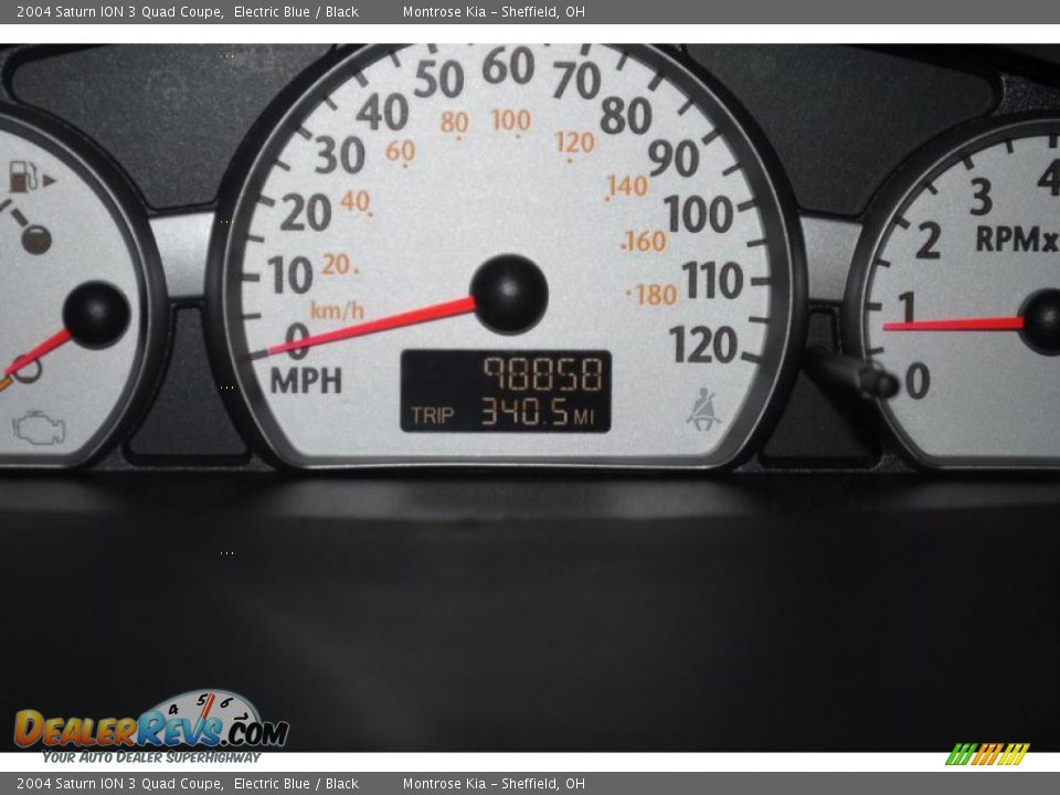 2004 Saturn ION 3 Quad Coupe Electric Blue / Black Photo #36