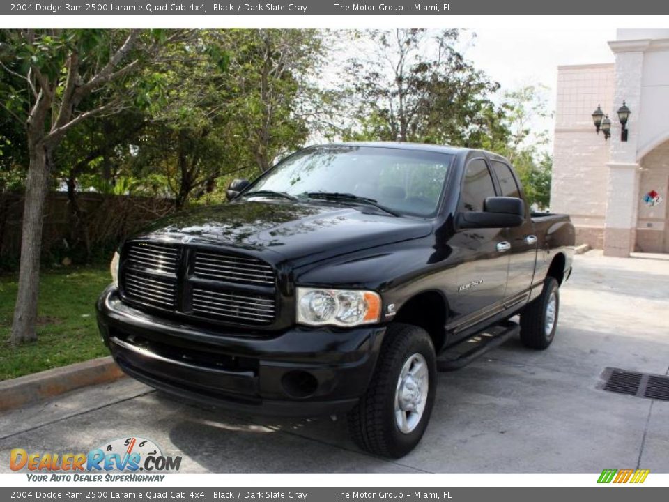 2004 Dodge Ram 2500 Laramie Quad Cab 4x4 Black / Dark Slate Gray Photo #1