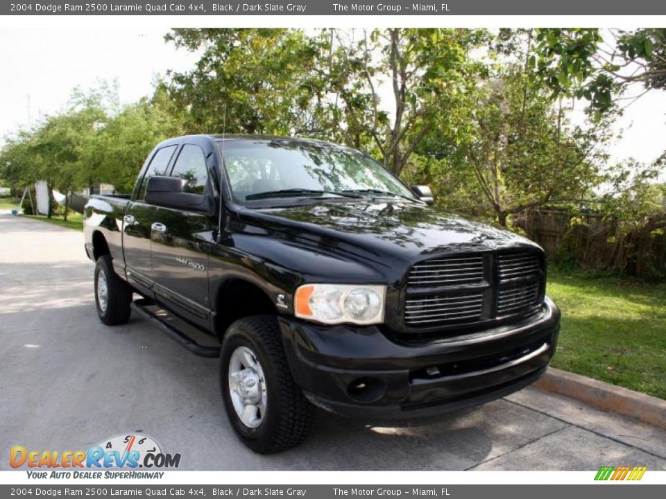 2004 Dodge Ram 2500 Laramie Quad Cab 4x4 Black / Dark Slate Gray Photo #13