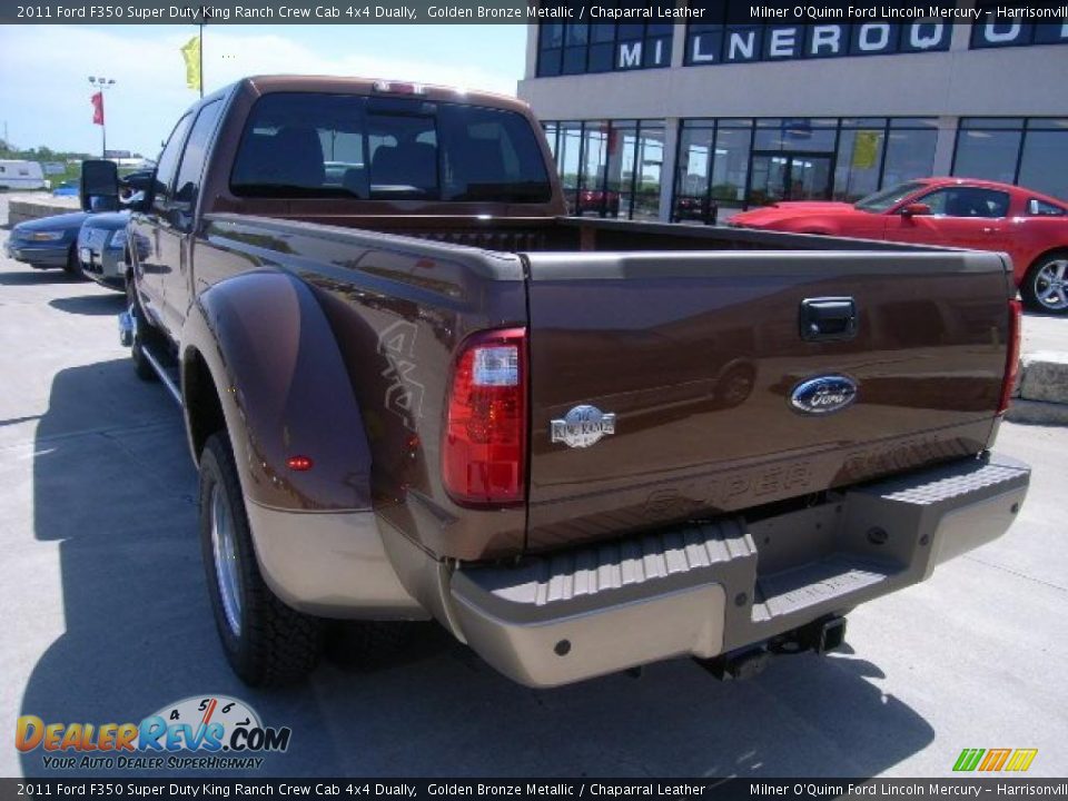 2011 Ford F350 Super Duty King Ranch Crew Cab 4x4 Dually Golden Bronze Metallic / Chaparral Leather Photo #6