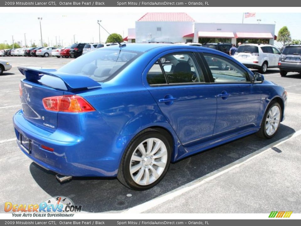 2009 Mitsubishi Lancer GTS Octane Blue Pearl / Black Photo #5