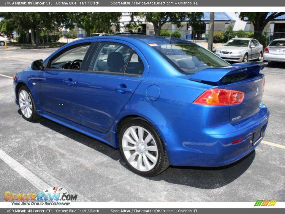 2009 Mitsubishi Lancer GTS Octane Blue Pearl / Black Photo #7