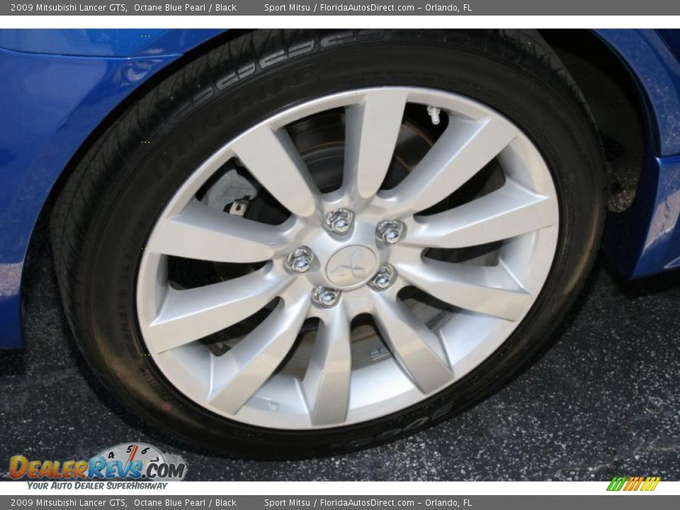 2009 Mitsubishi Lancer GTS Octane Blue Pearl / Black Photo #30