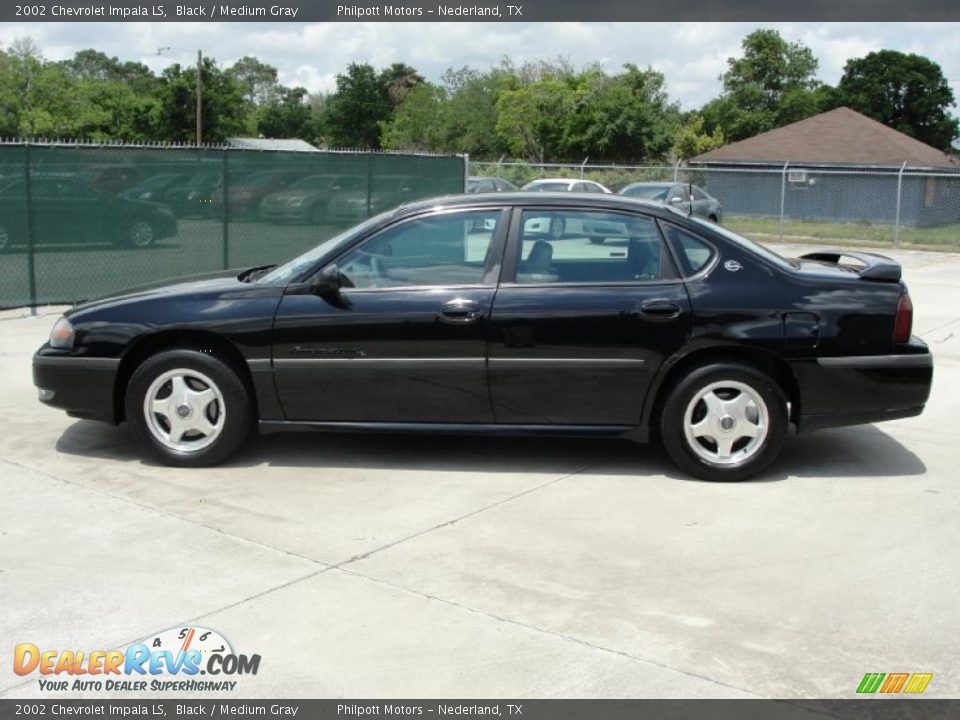 2002 Chevrolet Impala LS Black / Medium Gray Photo #6