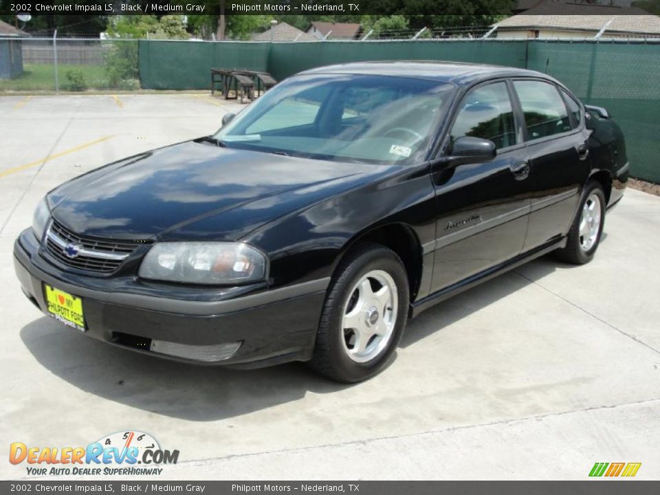 2002 Chevrolet Impala LS Black / Medium Gray Photo #7