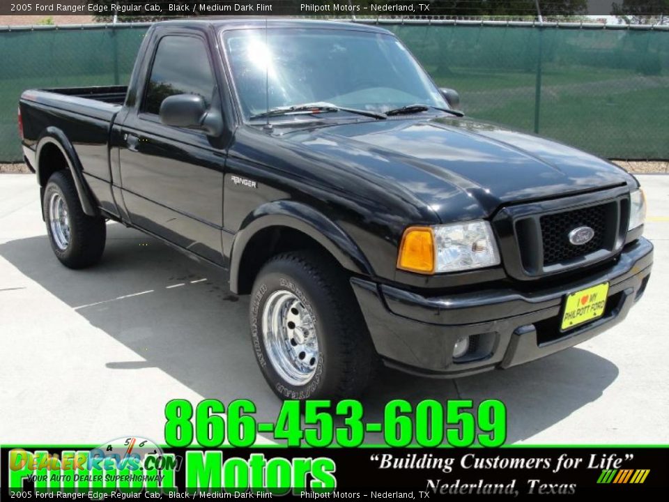 2005 Ford Ranger Edge Regular Cab Black / Medium Dark Flint Photo #1