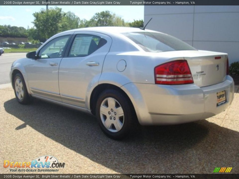 2008 Dodge Avenger SE Bright Silver Metallic / Dark Slate Gray/Light Slate Gray Photo #4