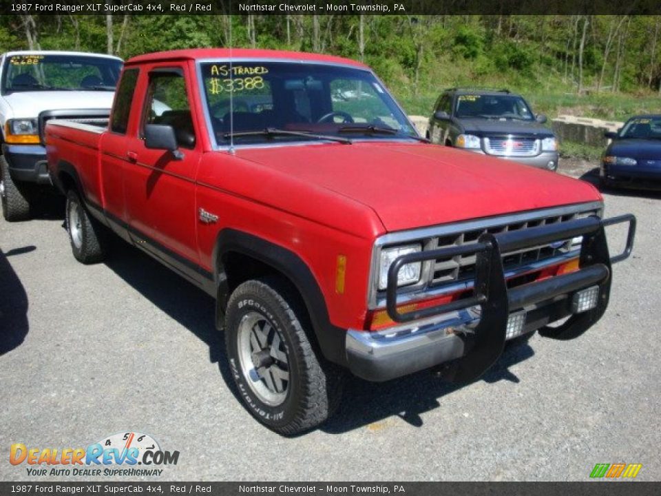 1987 Ford Ranger XLT SuperCab 4x4 Red / Red Photo #1