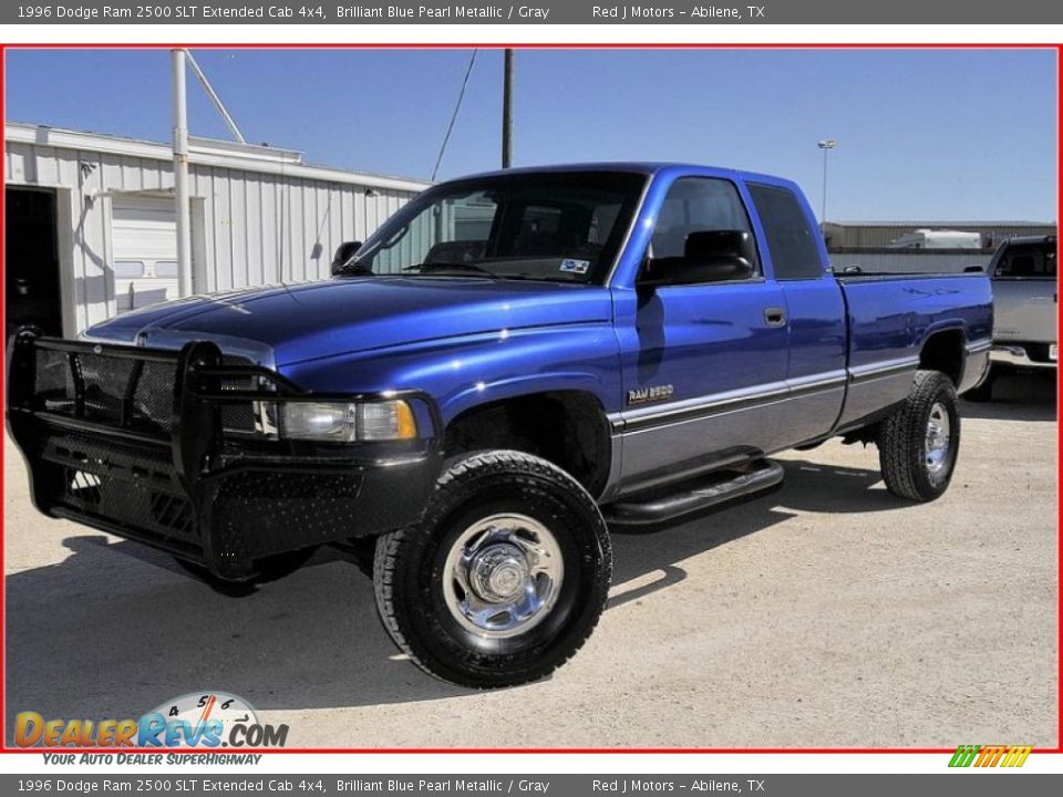 1996 Dodge Ram 2500 SLT Extended Cab 4x4 Brilliant Blue Pearl Metallic / Gray Photo #1