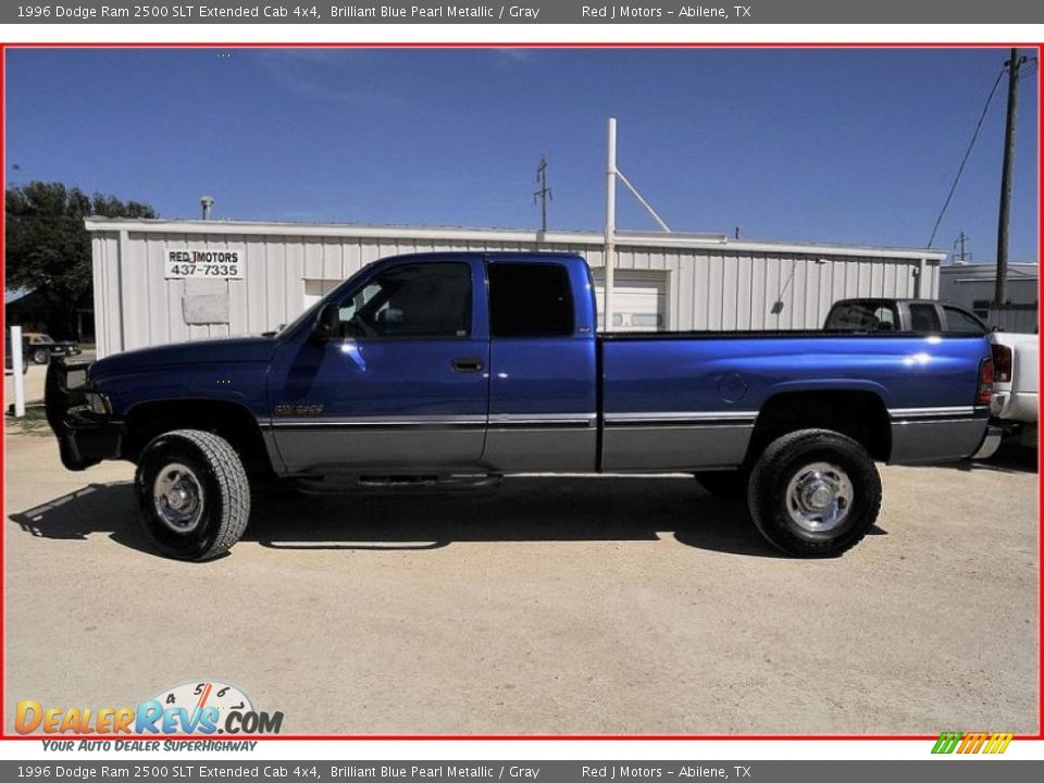 1996 Dodge Ram 2500 SLT Extended Cab 4x4 Brilliant Blue Pearl Metallic / Gray Photo #2