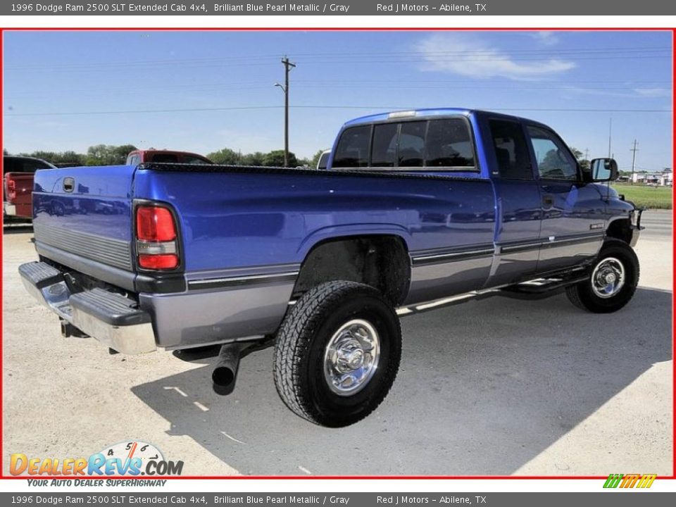 1996 Dodge Ram 2500 SLT Extended Cab 4x4 Brilliant Blue Pearl Metallic / Gray Photo #5