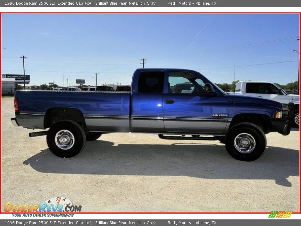 1996 Dodge Ram 2500 SLT Extended Cab 4x4 Brilliant Blue Pearl Metallic / Gray Photo #6