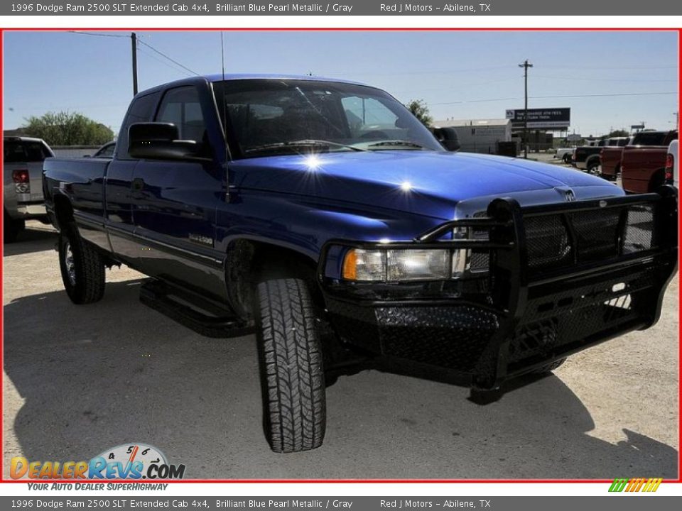 1996 Dodge Ram 2500 SLT Extended Cab 4x4 Brilliant Blue Pearl Metallic / Gray Photo #7