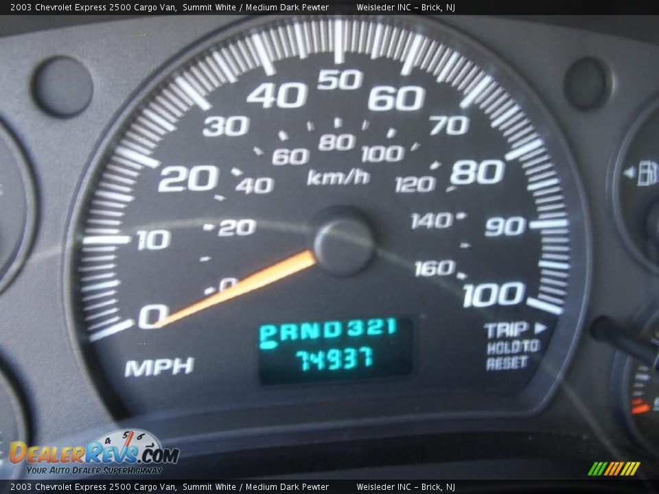 2003 Chevrolet Express 2500 Cargo Van Summit White / Medium Dark Pewter Photo #17