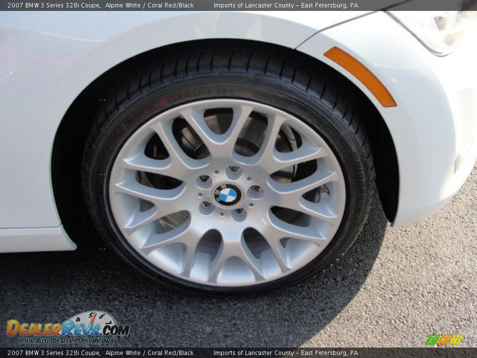 2007 BMW 3 Series 328i Coupe Alpine White / Coral Red/Black Photo #9