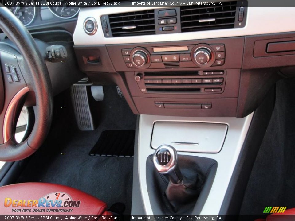 2007 BMW 3 Series 328i Coupe Alpine White / Coral Red/Black Photo #11